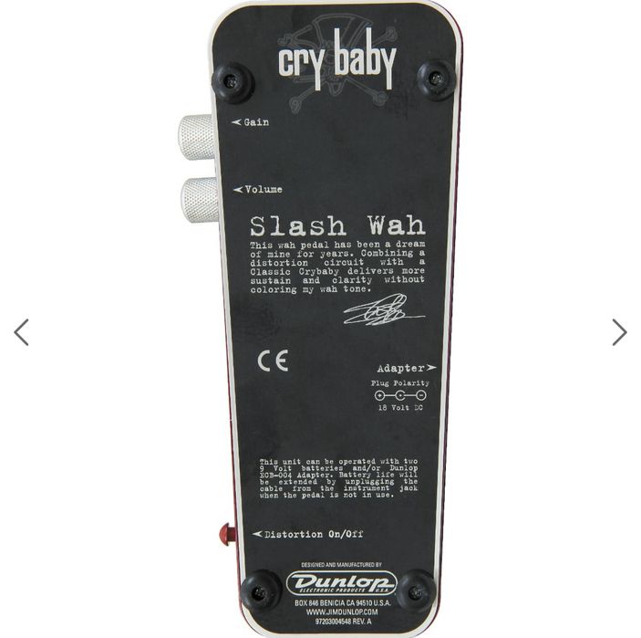 Dunlop Cry Baby Slash Signature SW95 Wah Distortion pedal