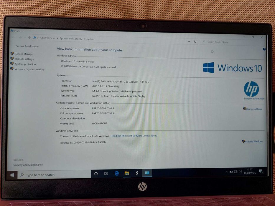 Laptop HP i5,  2,3GHz, 128 GB SSD, 8 GB RAM ,Audio Bang & Olufs, touch