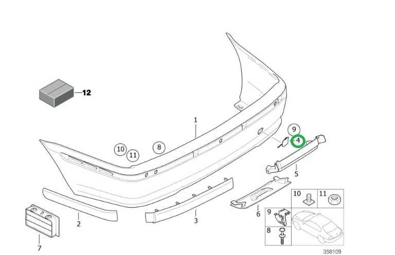 Капачка за теглич задна стандартна броня за BMW E46 седан 01 - 06