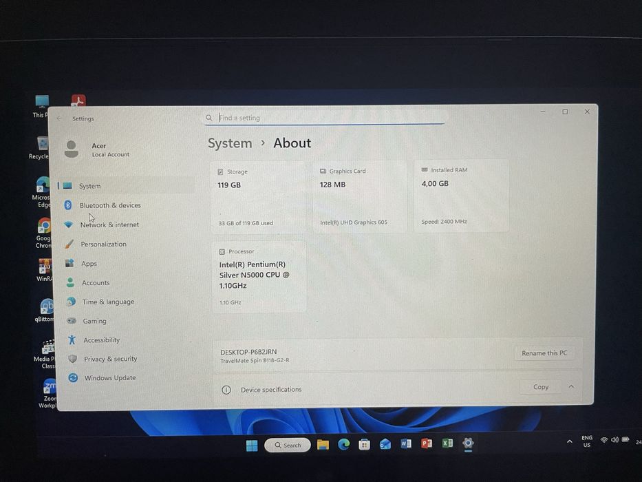 Лаптоп Acer TravelMate B Spin 11 inch.