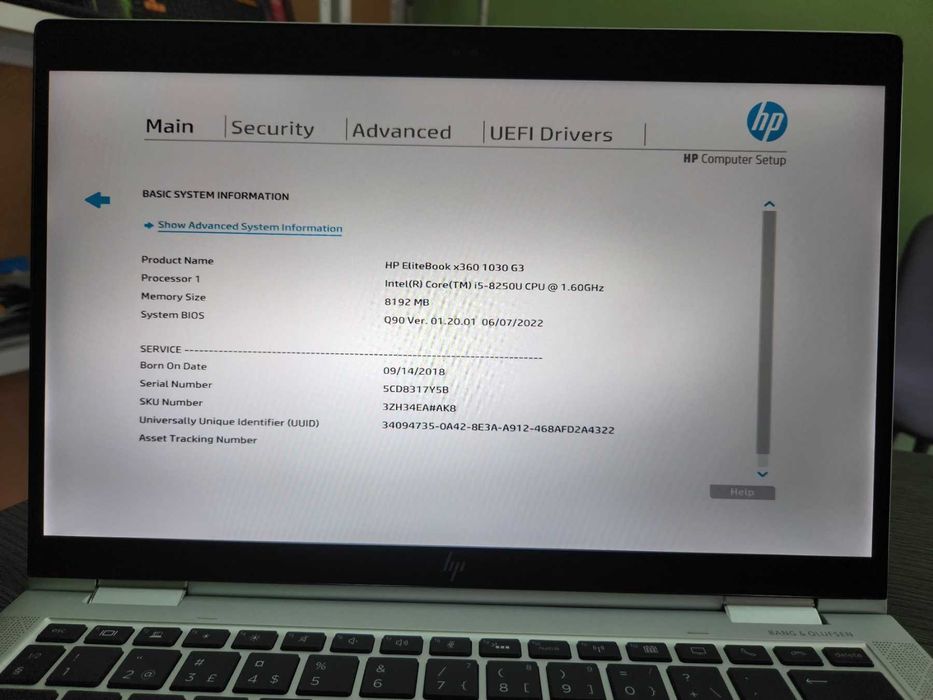 HP EliteBook x360 1030 G3 13.3" Full HD /i5 8250U / 8GB /256GB SSD