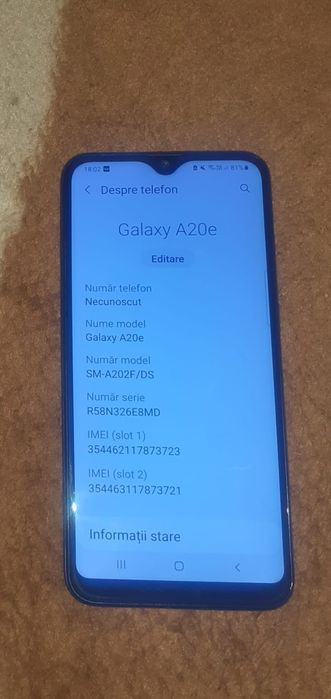 Telefon Samsung galaxy a20e bun îl vând urgent