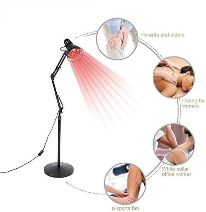 Инфрачервена топлинна лампа за терапия - регулируема температура,