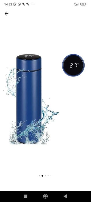 Marțișor ...Vand Termos Smart Albastru mat, cu sita infuzor si perete