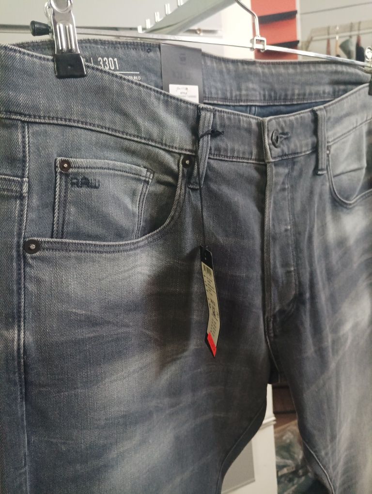 Нови дънки G-star Raw 3301 Tapered W32 W36 мъжки оригинални