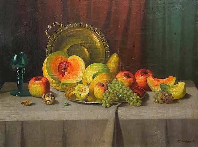 IMPECABIL! Tablou VECHI, mare, 80x60cm+R, ulei/pz NANDORY Sandor COTAT