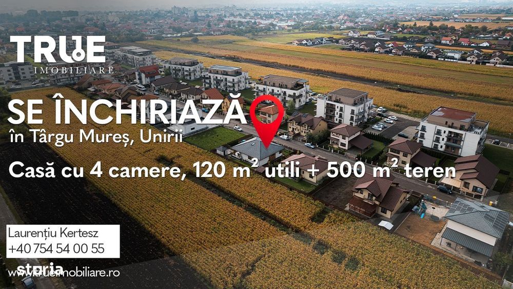 Casă 4 camere 120m² utili + 500m² teren, Unirii, Târgu Mureș