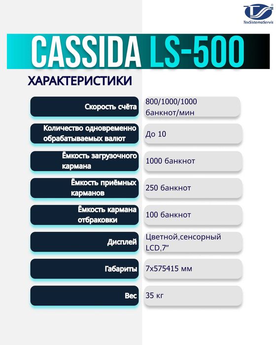 Сортировщик банкнот Cassida LS 500