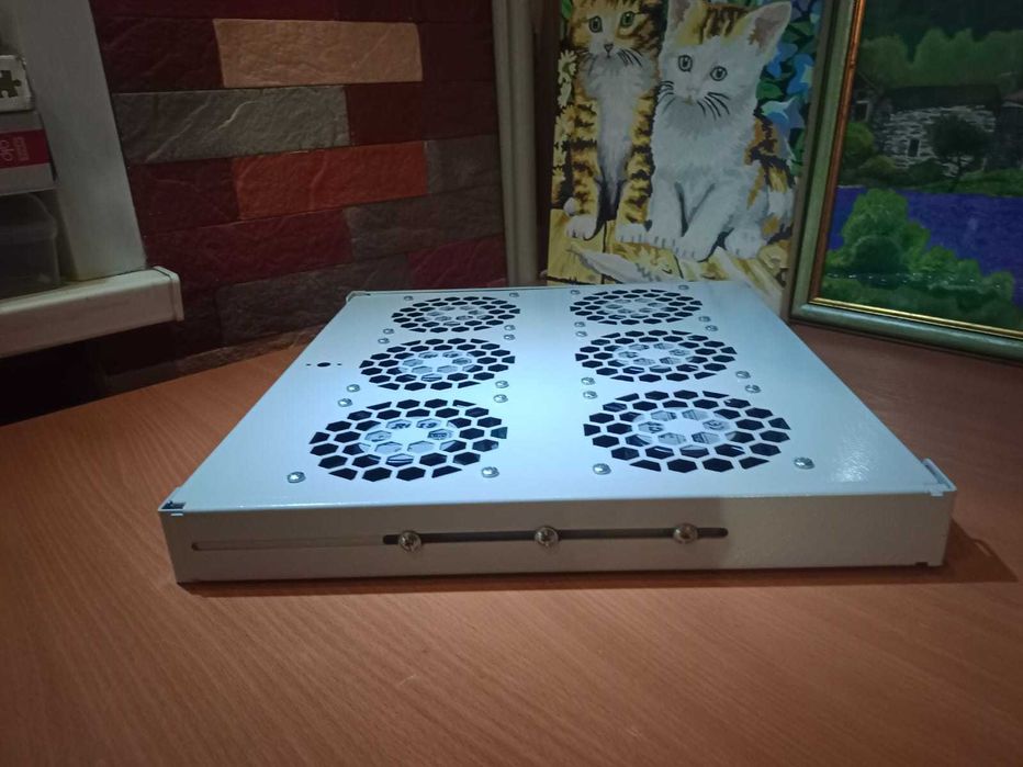 корпус блок вентилятора 1U с термодатчиком, 6 вентиляторный