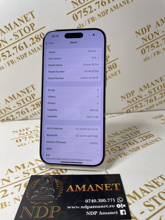 NDP Amanet Braila Iphone 16 Pro 256gb (43107)