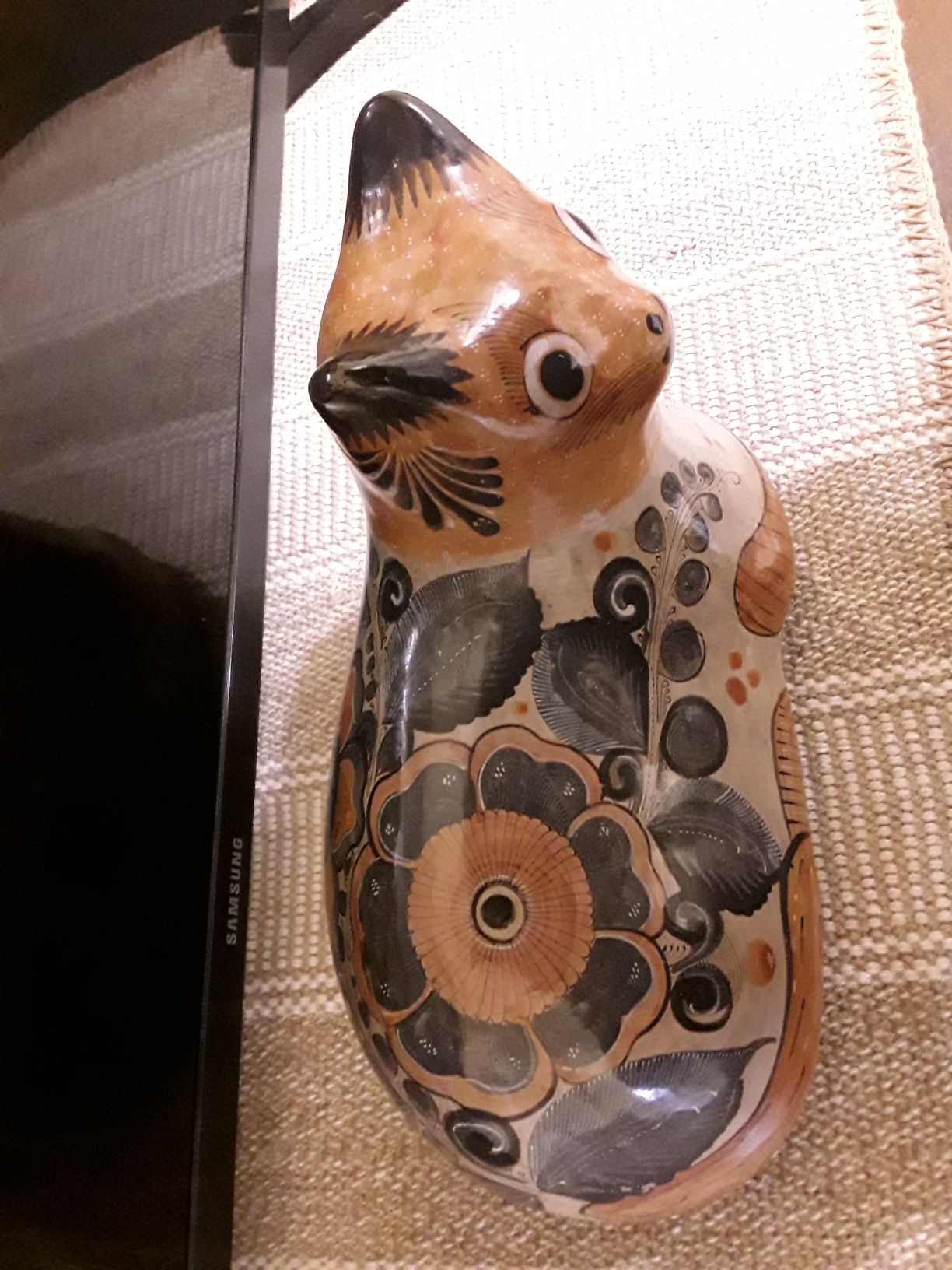 Pisica ceramica Tonala,  Mexic,  folk art