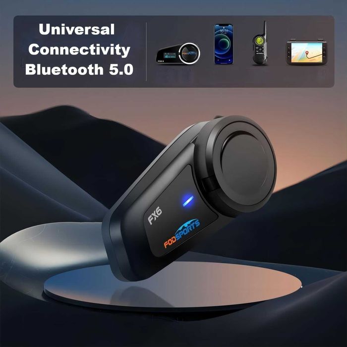 Fodsports FX6 Bluetooth интерком за мотоциклет до 6 човека 1000 м