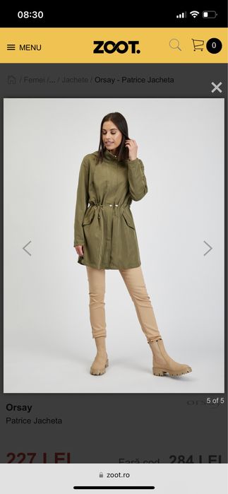 Geaca parka  trench Zara oversize primavara toamna