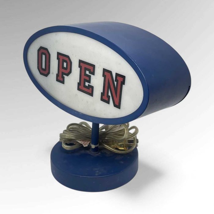 Ретро лампа знак Retro OPEN/CLOSE U.S.A., NOS, двустранна