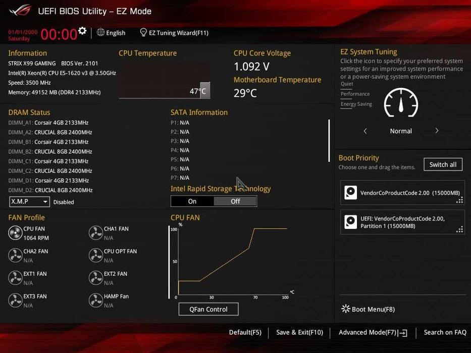 Дъно Дънна платка ASUS ROG Strix X99 Gaming 2011-3 X99 DDR4 OVERCLOCK