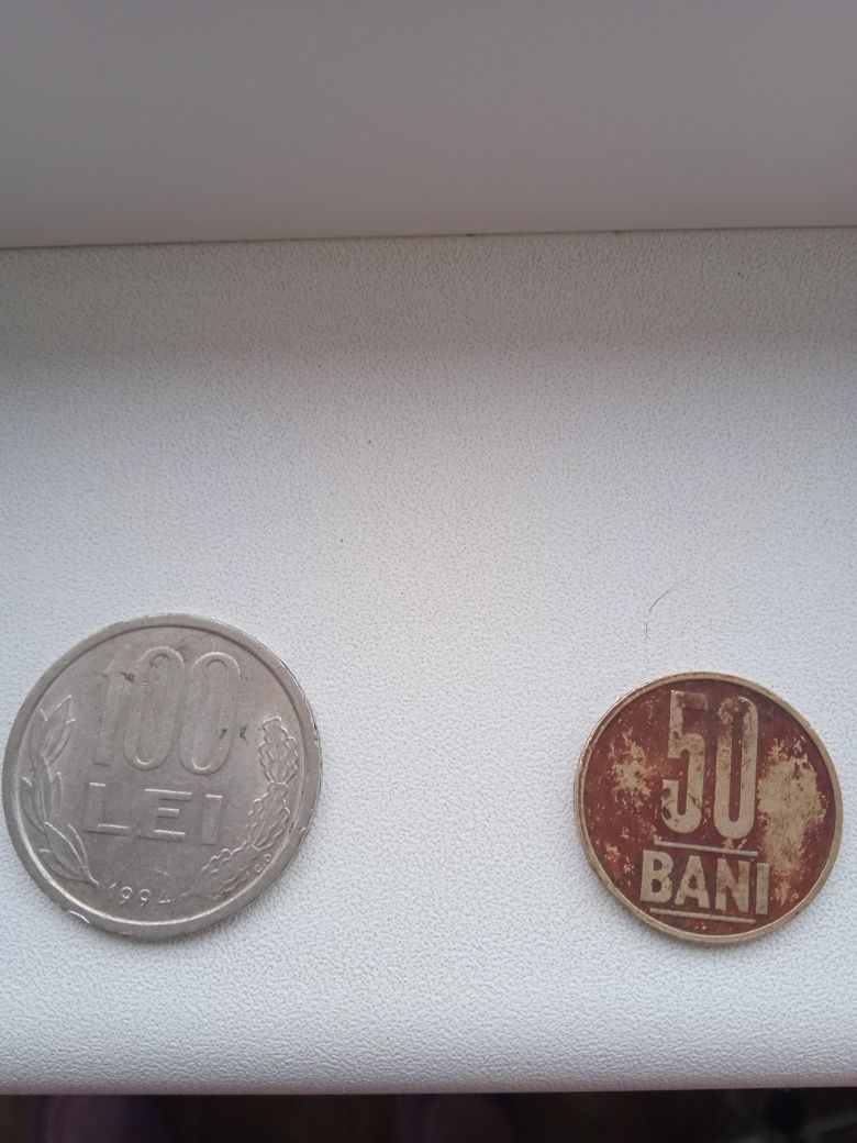 Moneda de 100 de lei cu Mihai Viteazul și 50 de bani din 2005