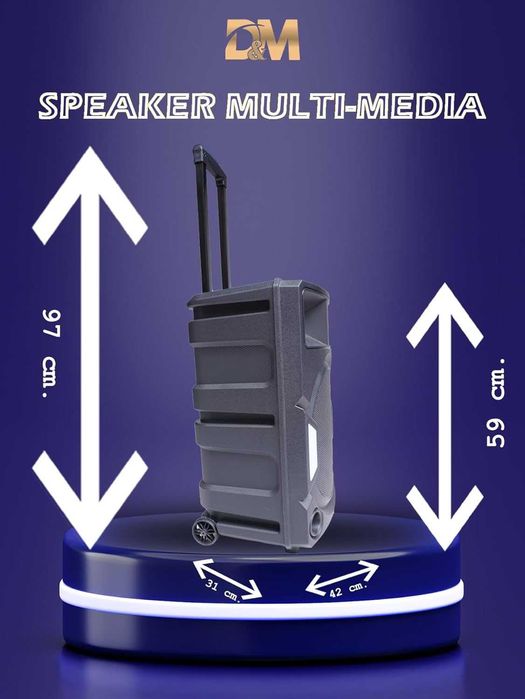 Преносима безжична колона ZQS-15112 (15″) Bluetooth, SD, USB, AUX 3.5