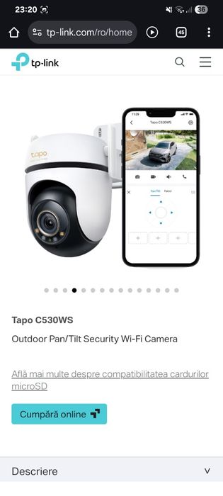 Ultima oferta Camera Tapo C530WS 3K 5Mpx rotire 360