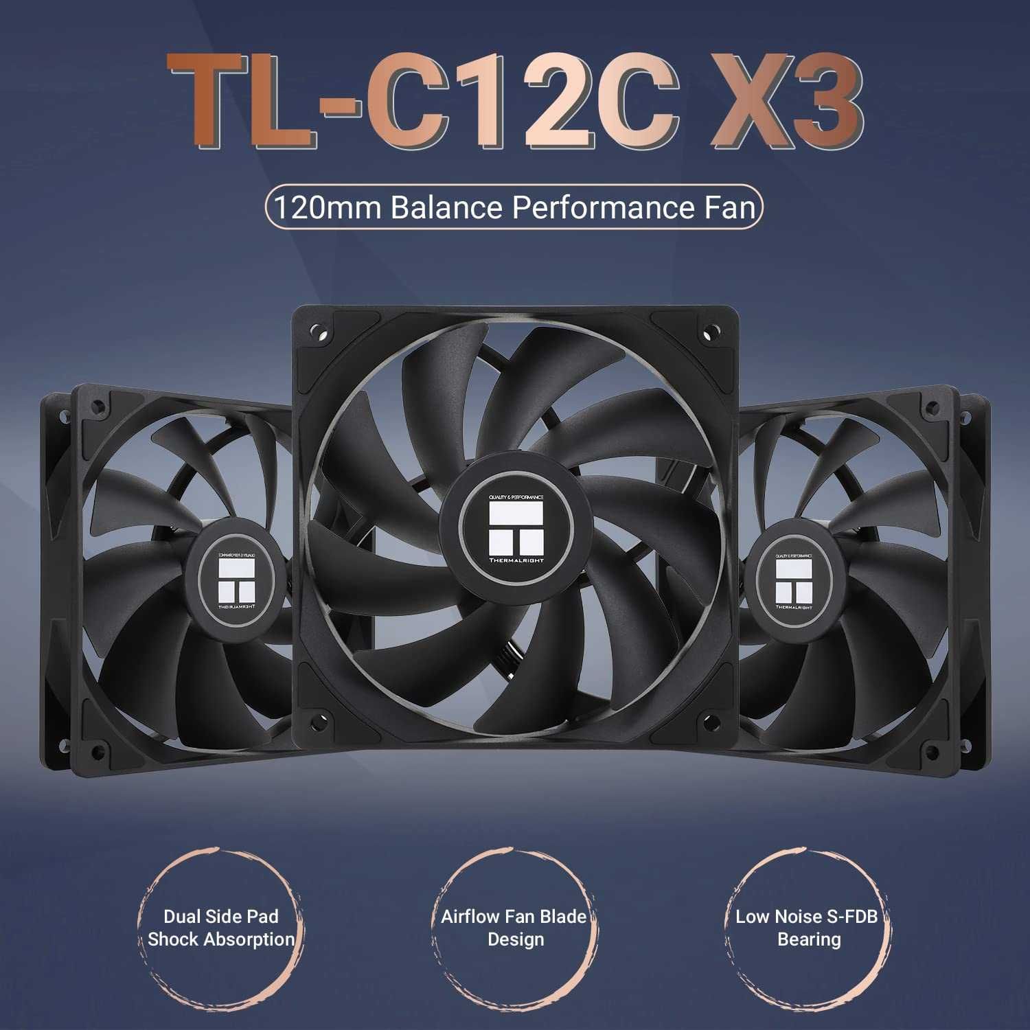 Thermalright TL-C12C X3 Cooler Ventilator CPU 120mm PWM S-FDB