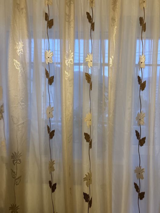 Perdea din voal bej-creme 5.45x2.35 si 4.3x2.35