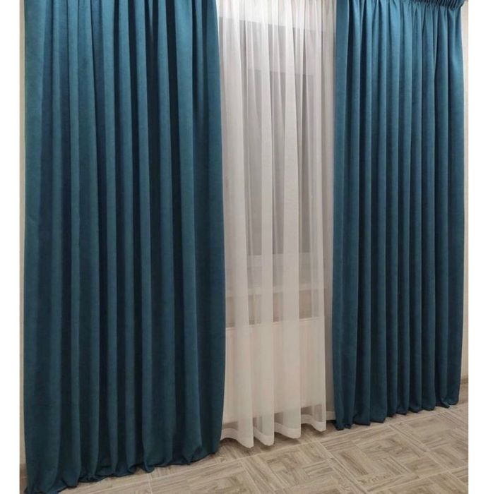 Продается Шторы бирюза королевский велюр с подхватом  тюль в подарок