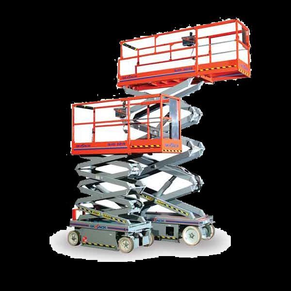 Inchiriem nacela foarfeca electrica 8, 10, 12, 14 m, interior roti alb