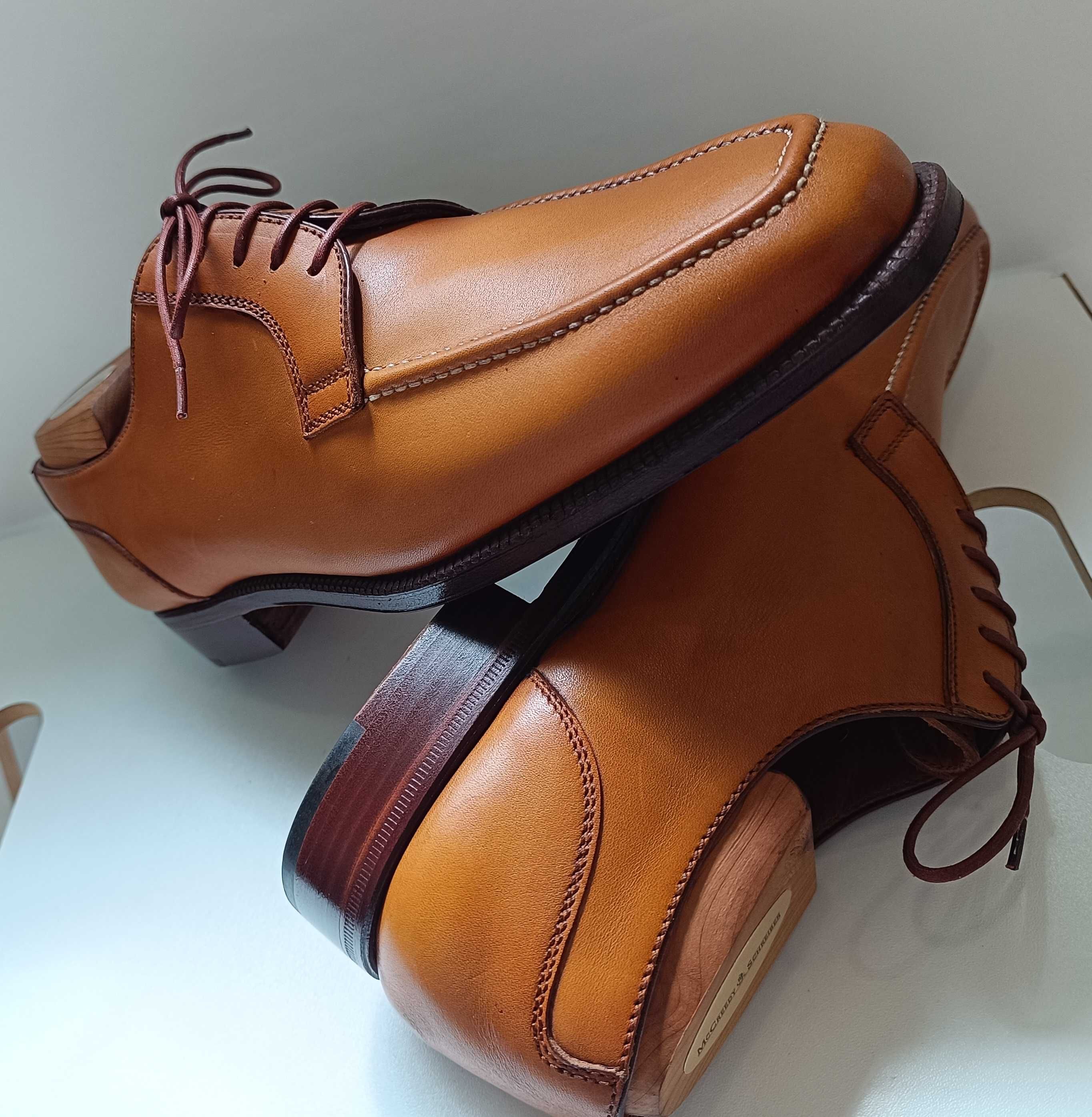 Pantofi derby 40.5 41 split toe de lux lucrati manual Campanile NOI
