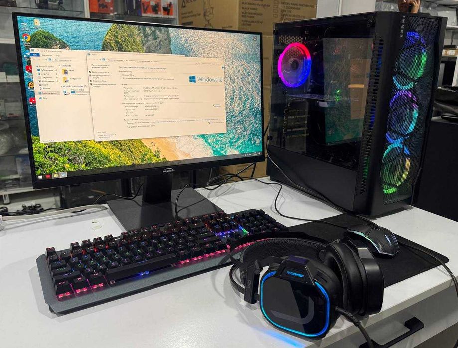 10 ШТ Компьютеры i5 10400F/16GB/1050ti 4GB/256NWME/HDD1TB/Монитор24ips