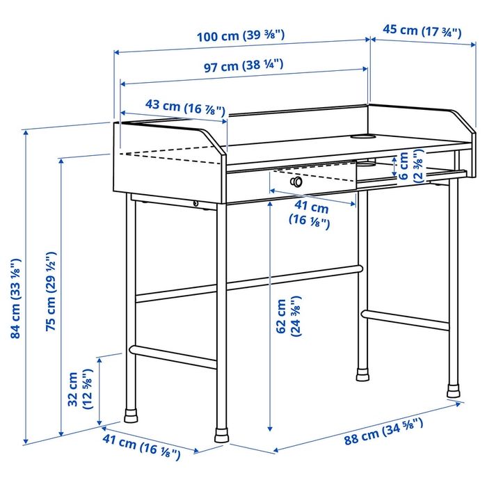 Birou Hauga Ikea gri