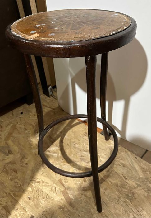 3 buc Masuta Vintage din lemn stil Thonet; Masuta tip piedestal