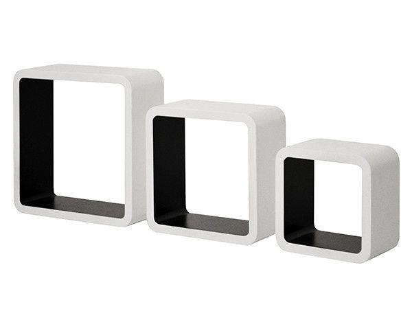 Квадратни етажерки в черно и бяло/комплект от три квадратни етажерки