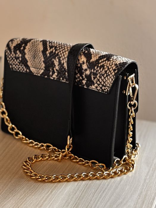 Geanta din piele snake print