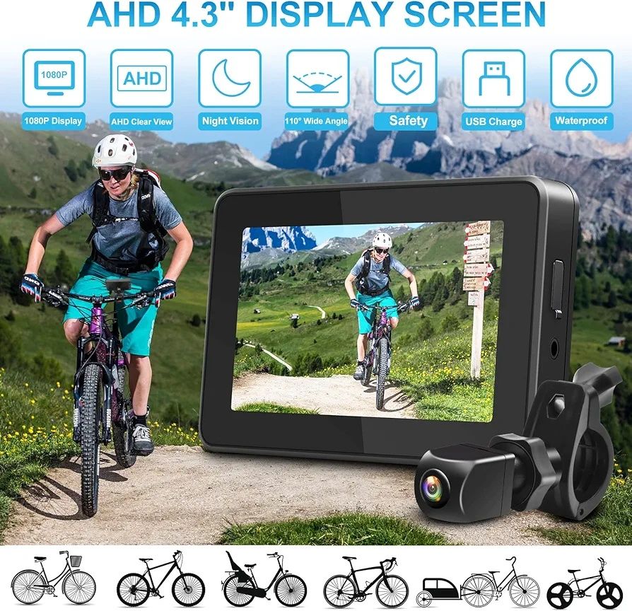 PARKVISION, 1080P AHD камера за обратно виждане за велосипед