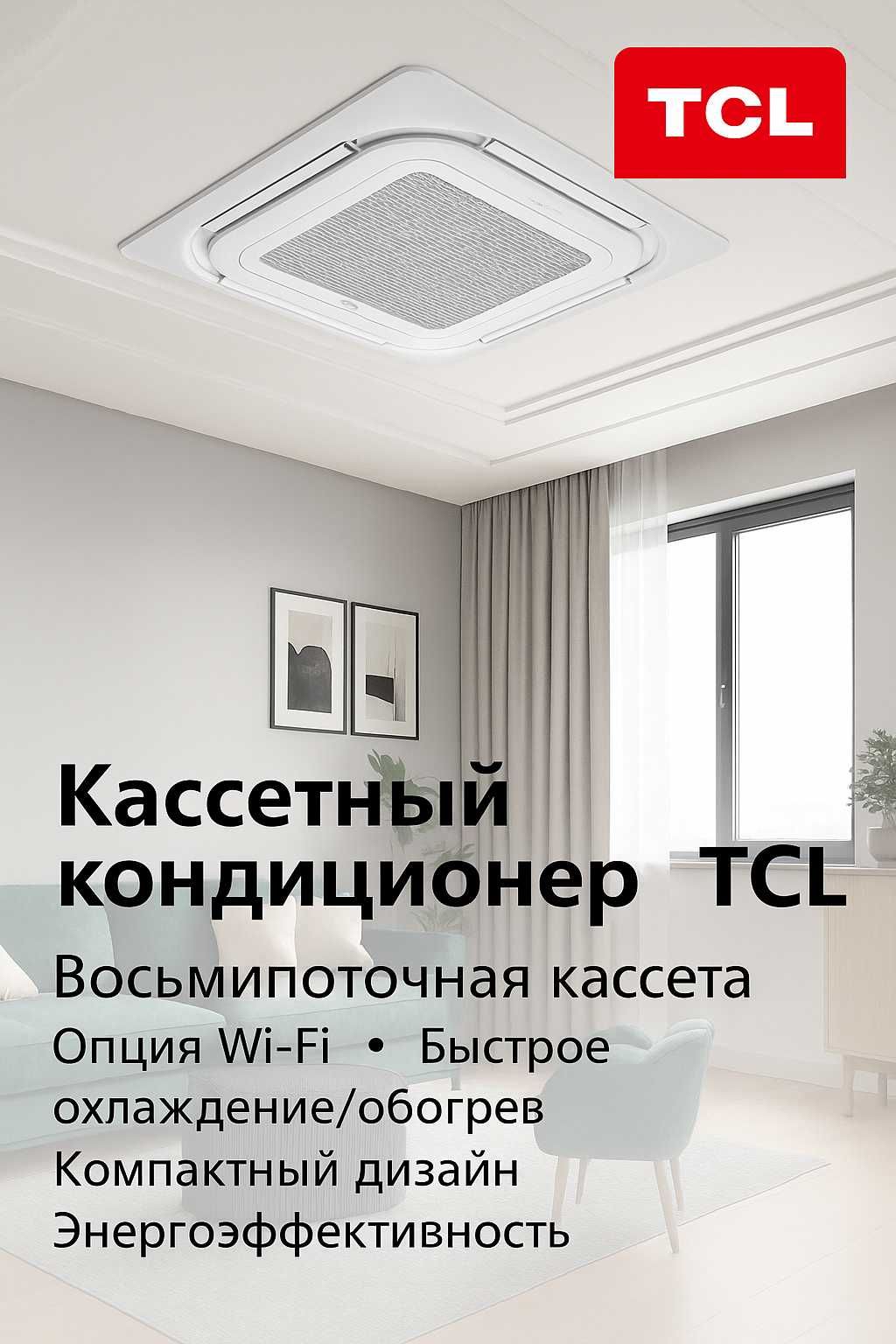 Кассетный кондиционер TCL TCC-55CHRH / DV7 Inverter R32 WI-FI