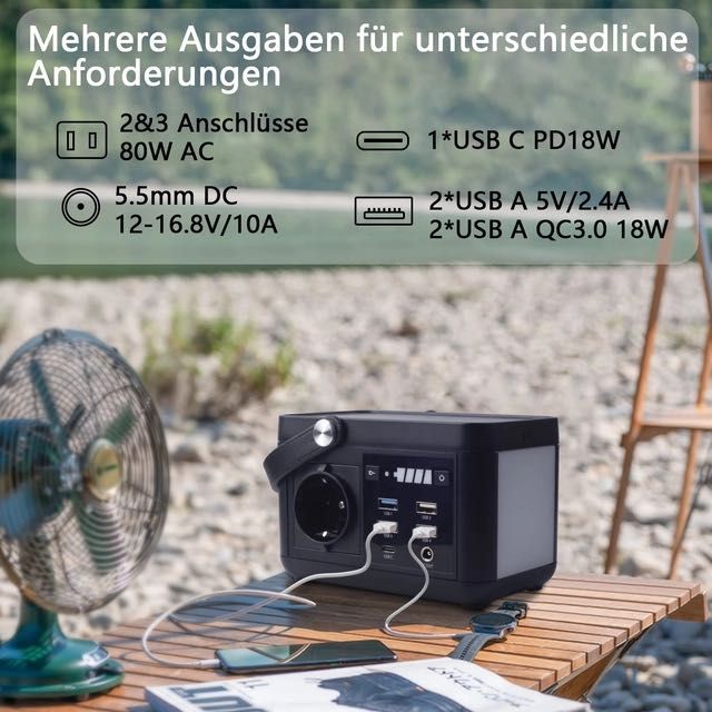Power Station 88.8Wh, 80W, USB-C, LED, ideala pentru camping,calatorii