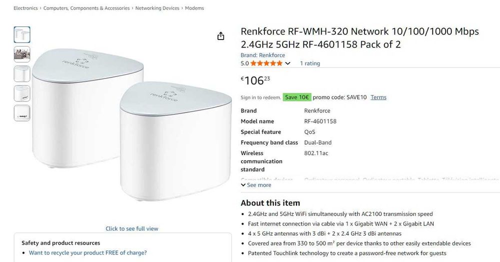 Renkforce Mesh WiFi set 2 adapter