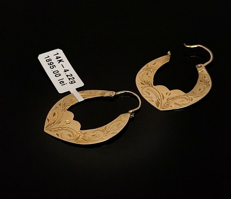 Bijuteria Royal cercei din aur 14k 4.22 gr