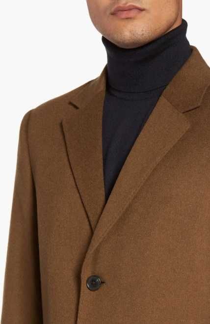 Palton slim 54 XXL premium Healey lana maro caramiziu