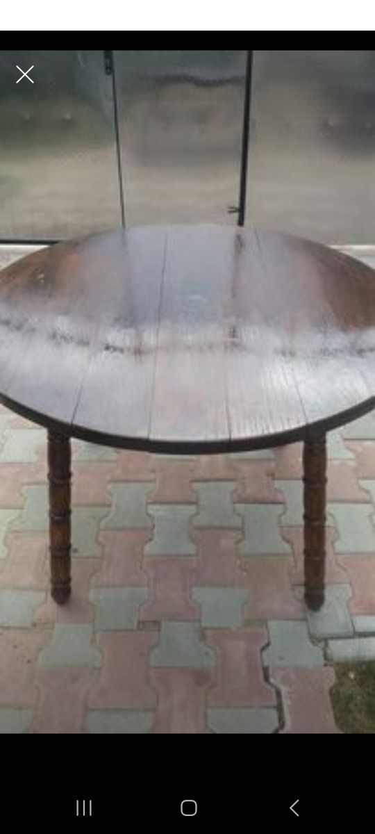 Masă+scaune lemn