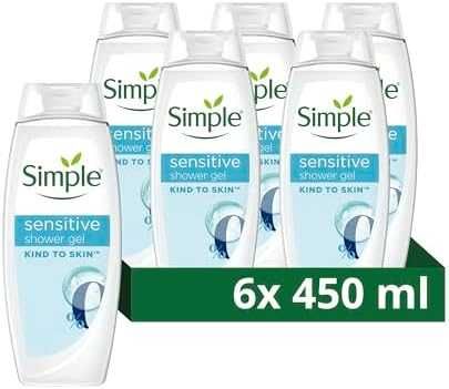 Нов Душ гел за чувствителна кожа Simple Kind 6x450 мл Хипоалергенен