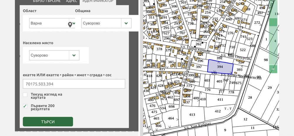 Парцел в гр.Суворово 4101кв.м. с проект за комплекс 600кв.м.