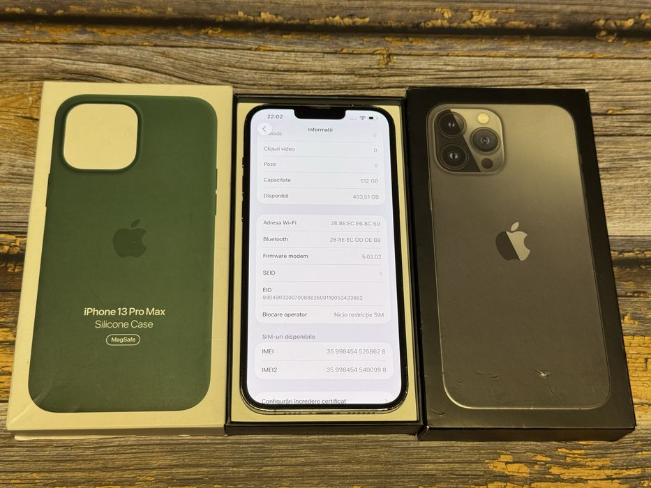 iPhone 13 Pro Max, 512GB stocare, Graphite, Full box