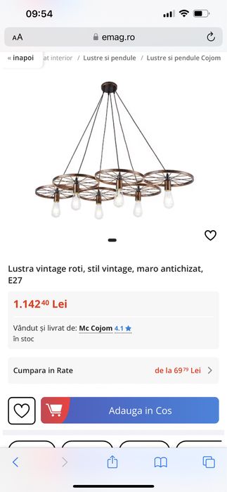 Vand lustra deosebita , doar a fost montata