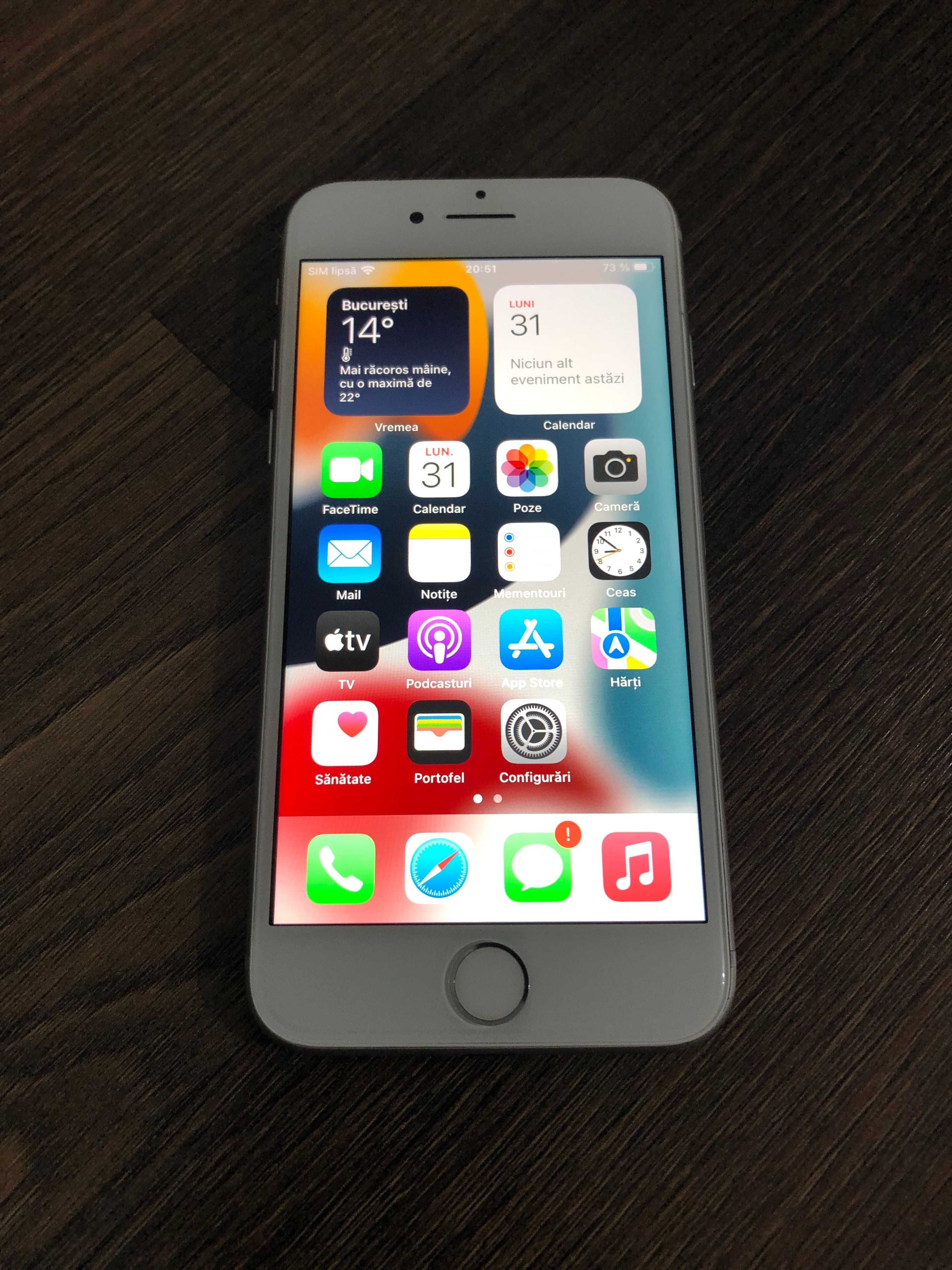 Iphone 8 alb , liber de retea, fara cont icloud, impecabil