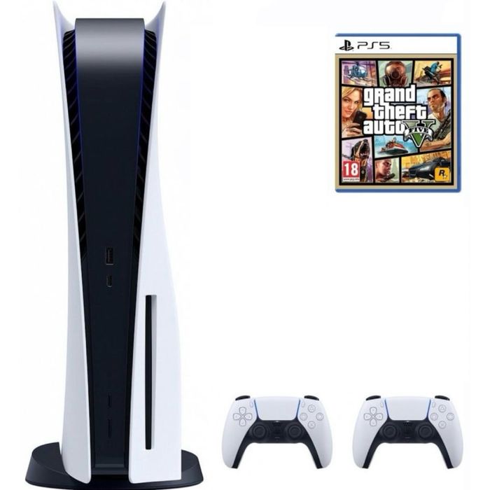 sony playstation 5+2 джостика+gta 5+зарядная станция для джостиков