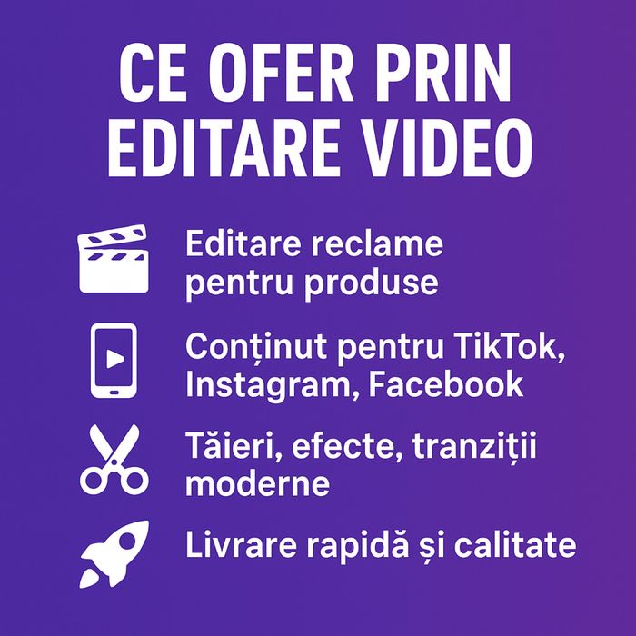 Editare Video sau Photo pentru Facebook, Tiktok Ads etc.