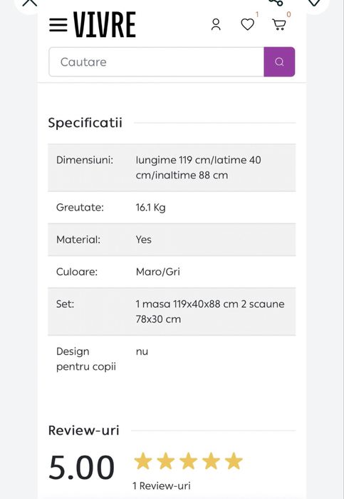 Masa + scaune bucatarie