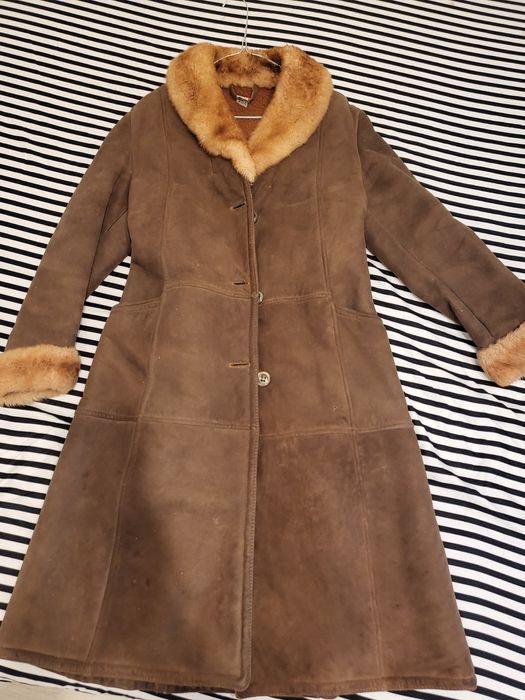 Palton vintage din blana și piele de oaie