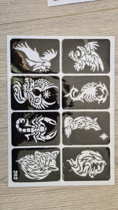 Set 24 sabloane pentru tatuaje temporate cu Henna