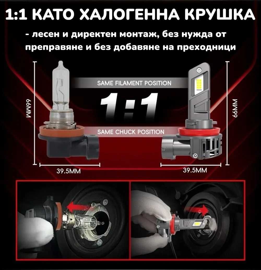 2024 Модел 200W LED Диодни крушки HB4 9006 12V 300% за Директен Монтаж